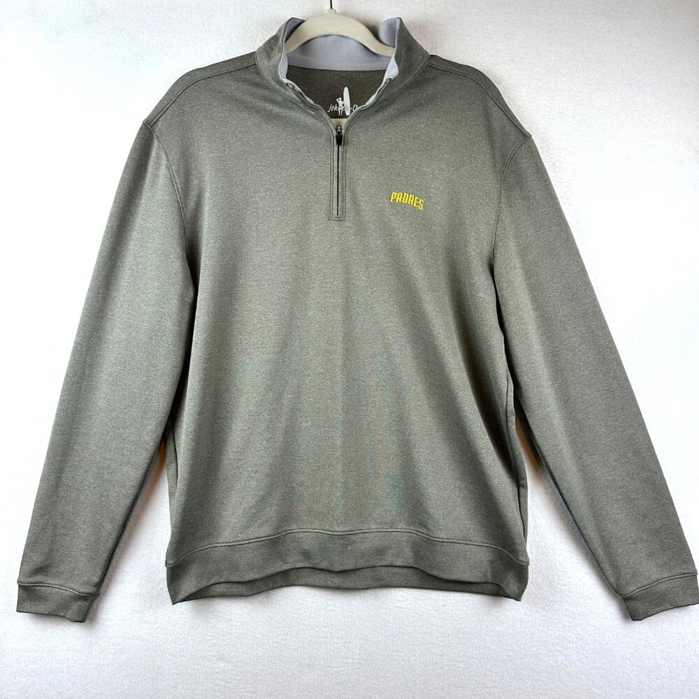 Johnnie-O San Diego Padres 1/4 Zip Size M Pull Over Sweat Brown Comfy MLB Sporty